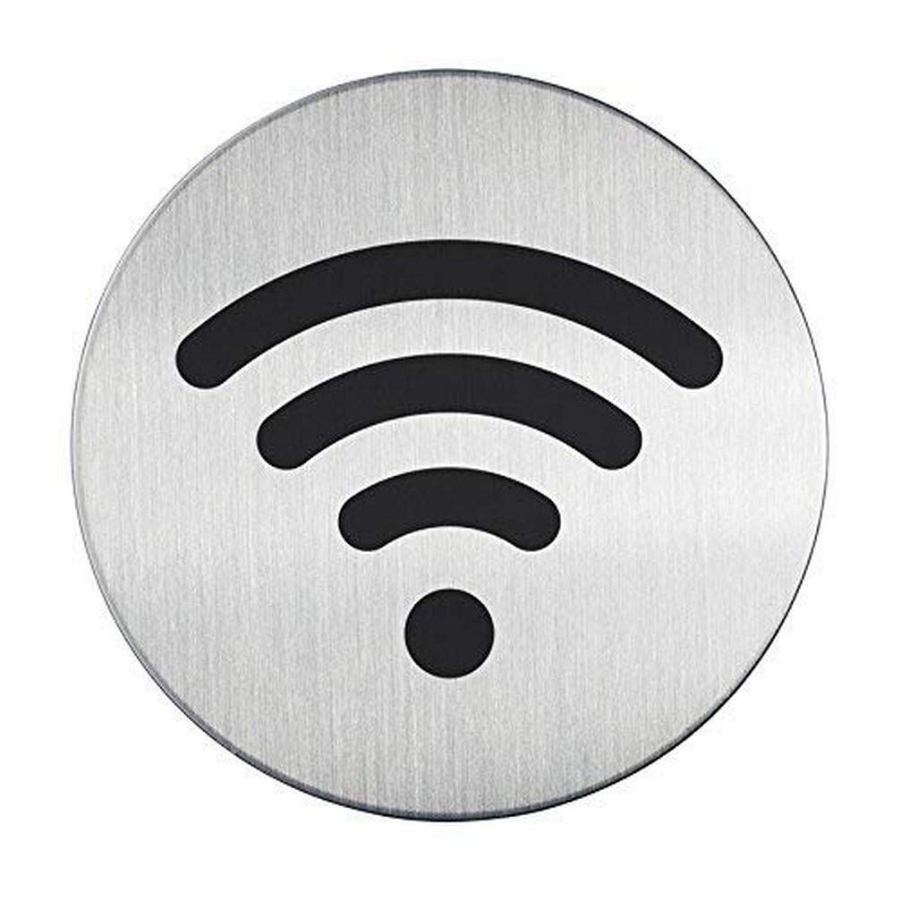 durable-pictogramme-rond-wifi-83-mm-acier-adh-sif-argent image 1