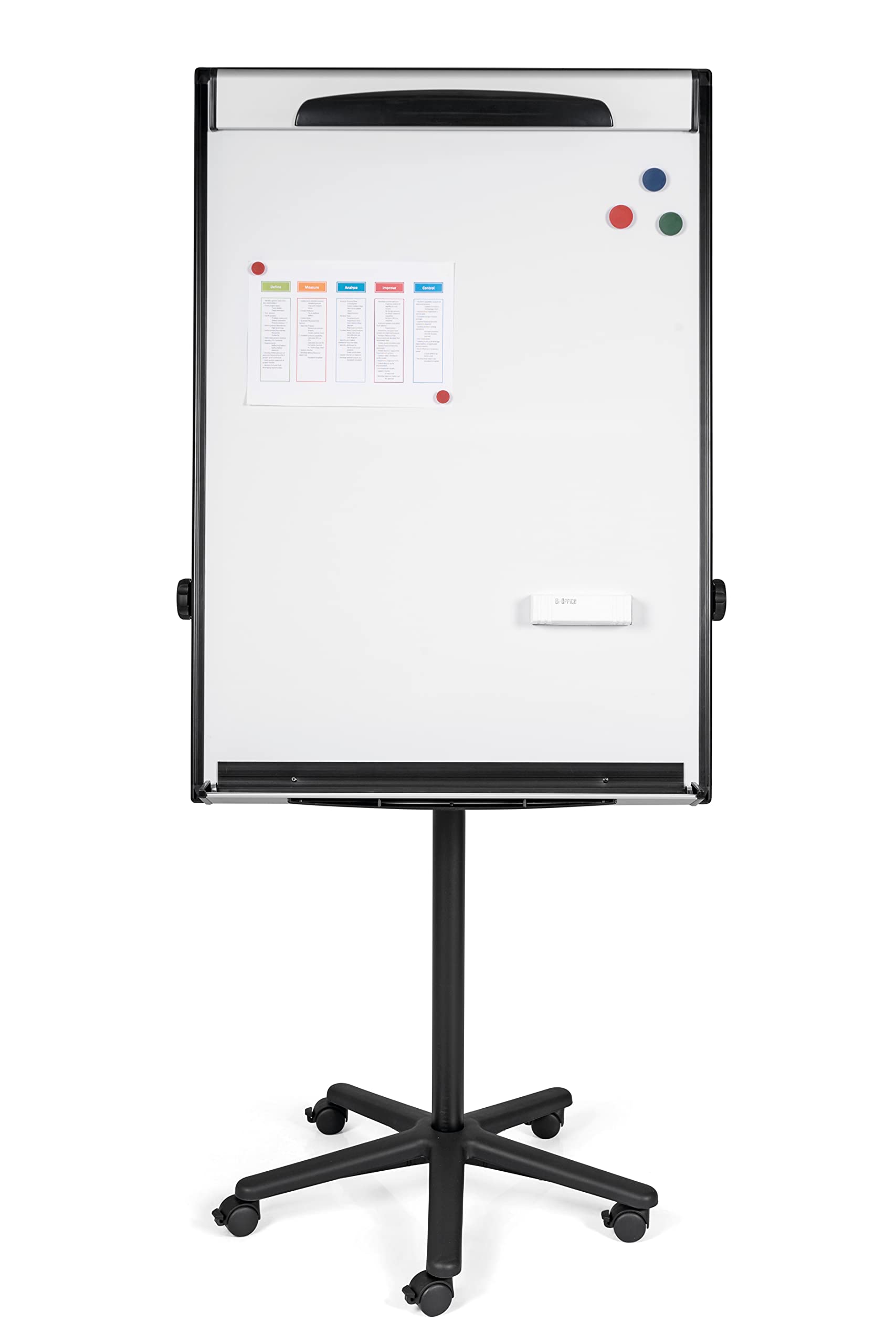 bi-office-design-chevalet-de-conf-rence-mobile-magn-tique-noir-70-x-100-cm image 1