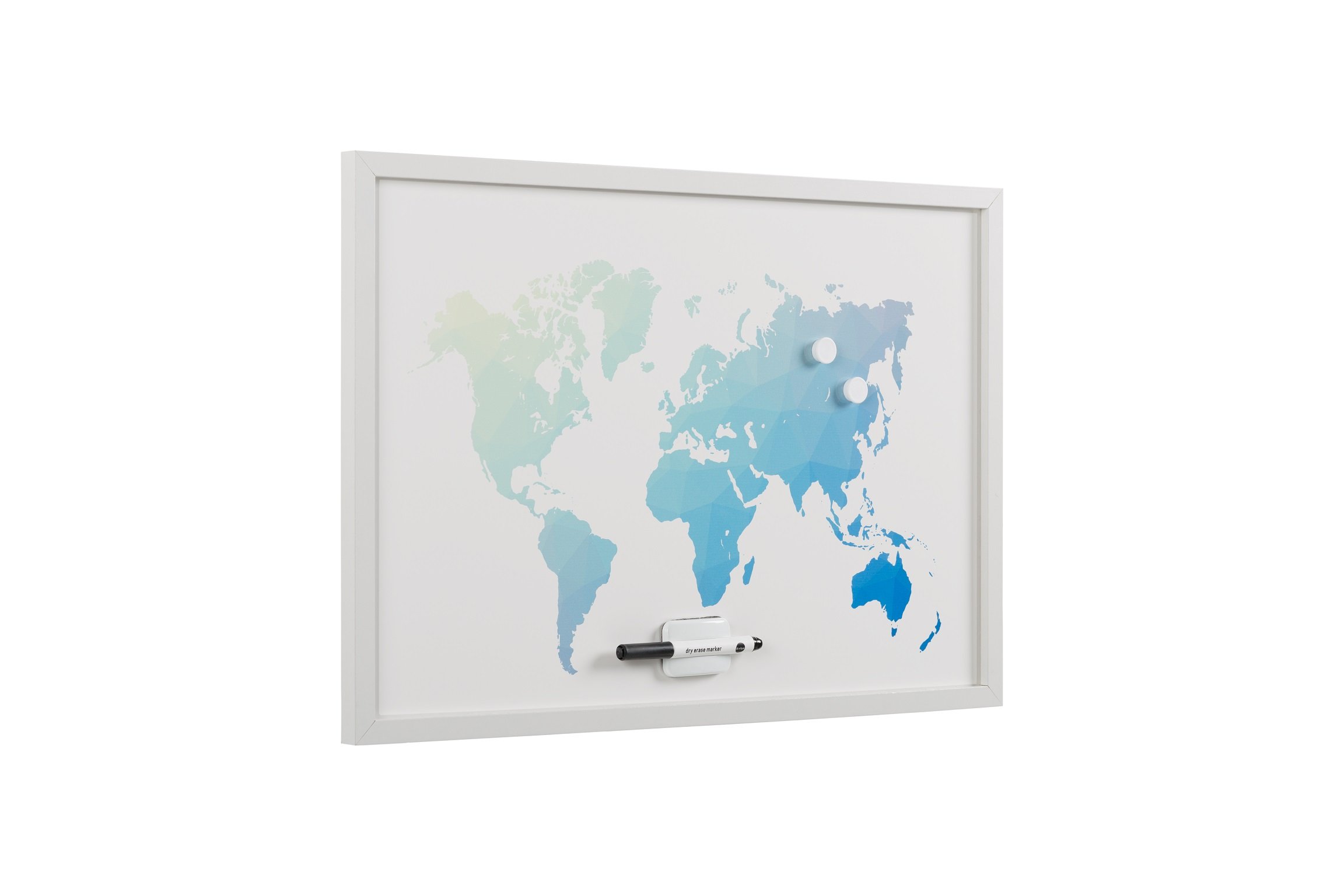 bi-office-tableau-blanc-polygon-carte-du-monde-magn-tique-60x40cm image 2