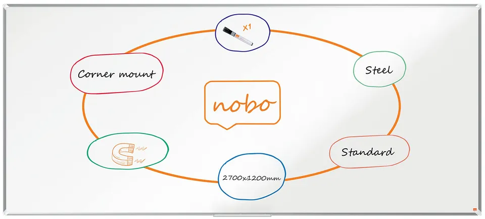 nobo-premium-plus-tableau-blanc-acier-maill-magn-tique-2700-x-1200-mm-cadre-alum image 1