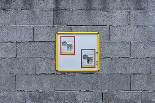 bi-office-exhibit-vitrine-d-int-rieur-murale-6-x-a4-cadre-aluminium-jaune-fond-m image 8