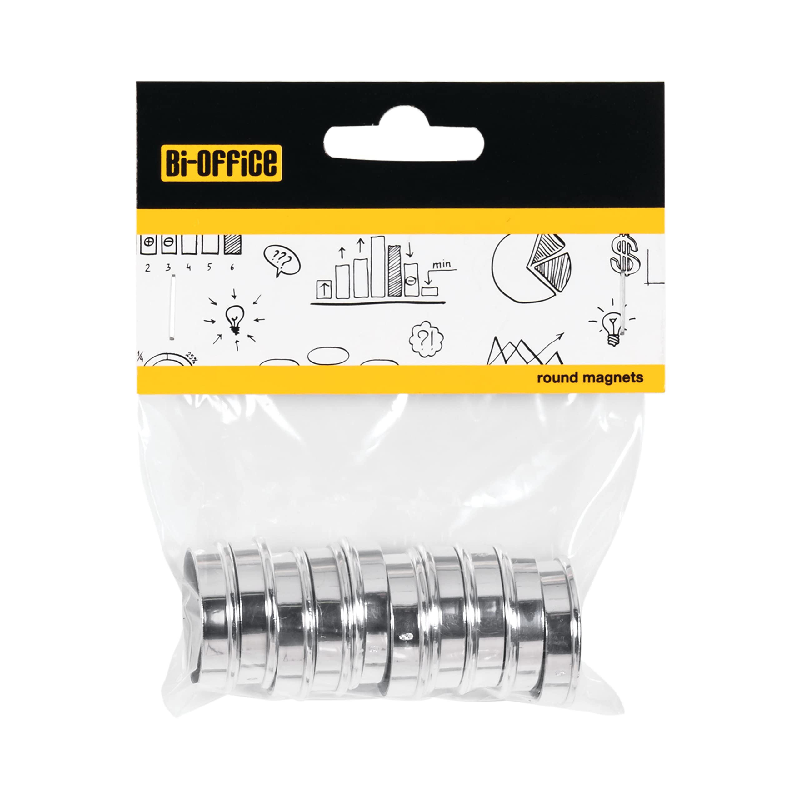 bi-office-maya-lot-de-10-aimants-ronds-30-mm-argent image 2