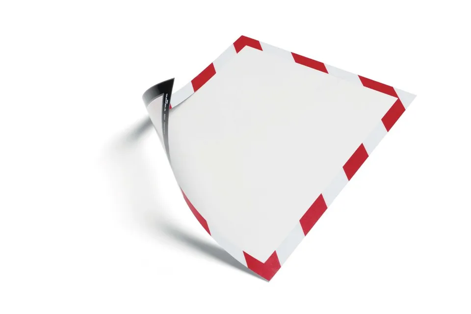 durable-duraframe-magnetic-security-cadre-affichage-a4-rouge-blanc-lot-de-5 image 1