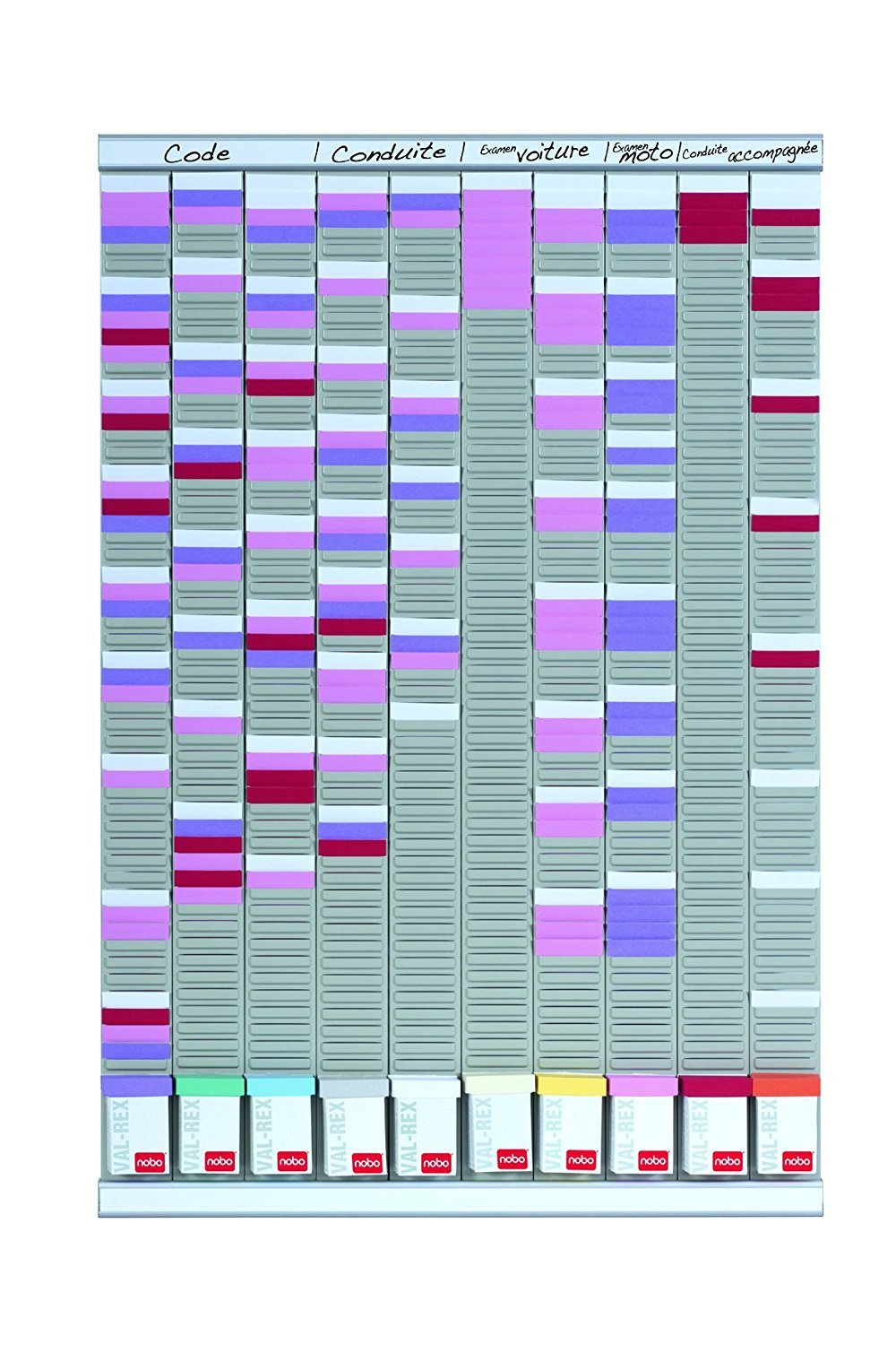 nobo-kit-planning-hebdo-fiches-t-mural-7-colonnes-24-fentes-indice-2 image 2