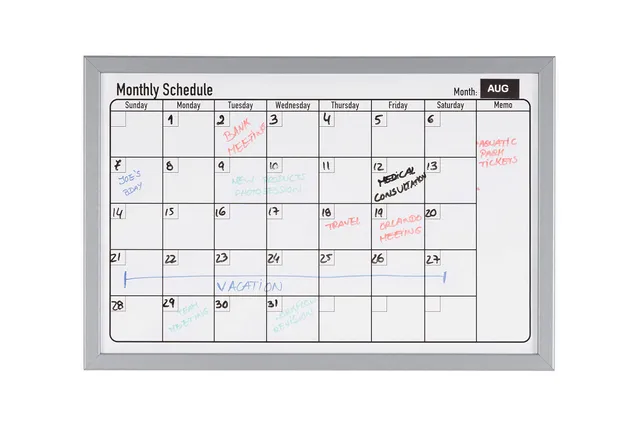 bi-office-tableau-magn-tique-planning-mensuel-cadre-effet-bois-gris image 1