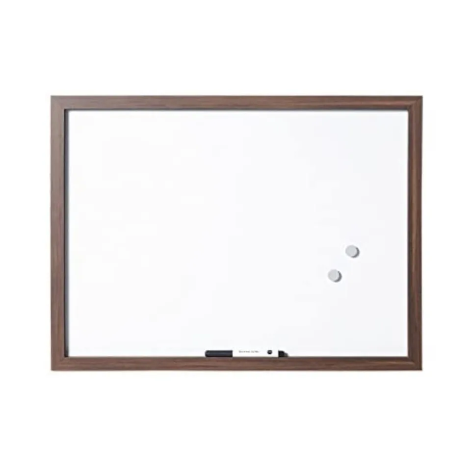 bi-office-optimum-tableau-blanc-magn-tique-60-x-45-cm-cadre-noyer image 1