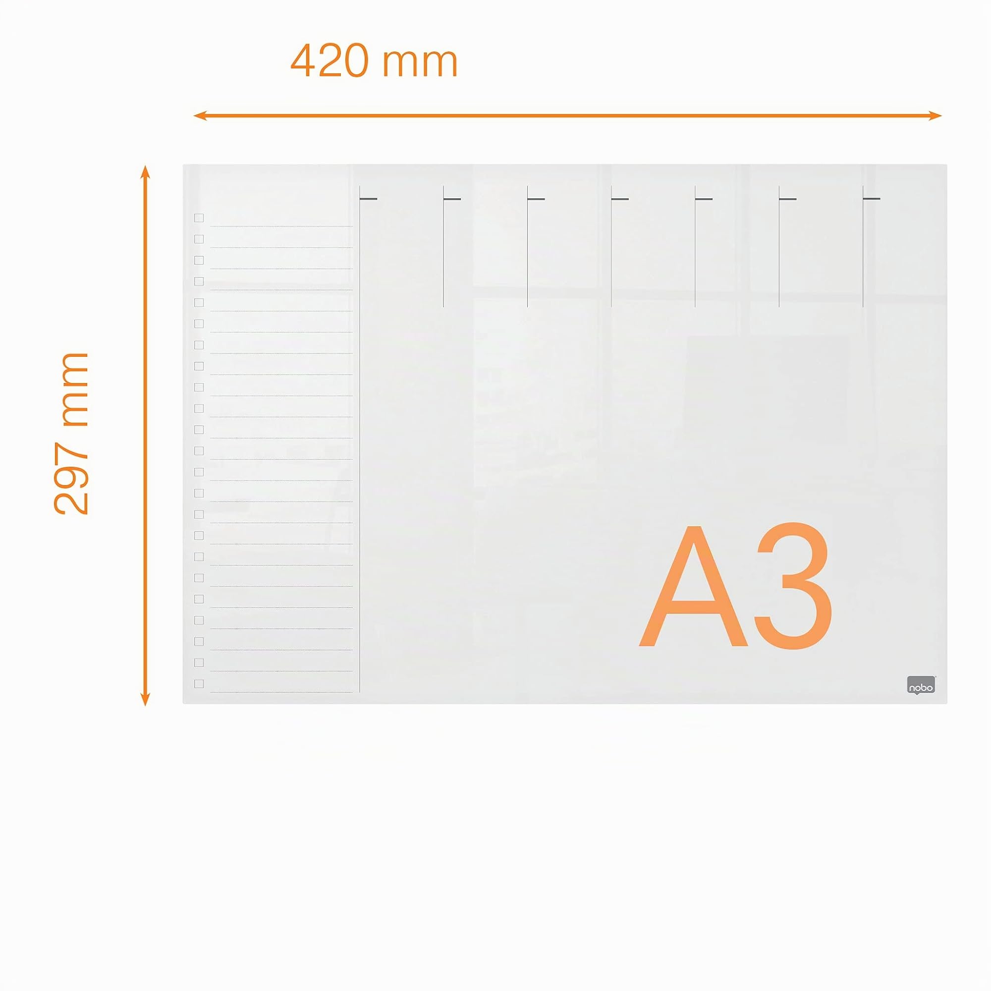 nobo-essence-mini-tableau-agenda-semainier-transparent-acrylique-a3-297-x-420-mm image 2