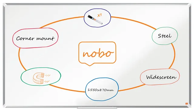 nobo-premium-plus-tableau-blanc-magn-tique-acier-1880-x-1060-mm-grand-format-lar image 1