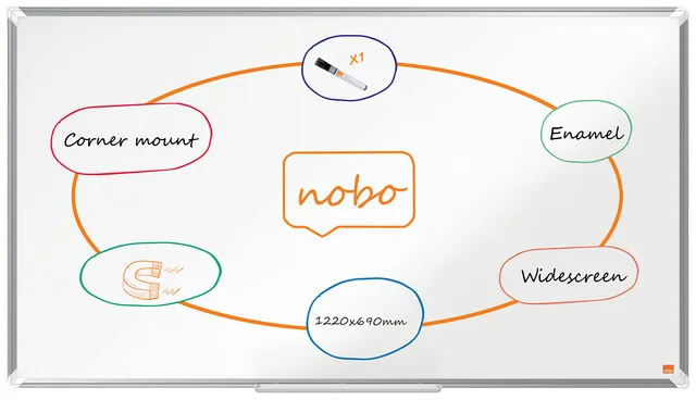 nobo-premium-plus-tableau-blanc-magn-tique-maill-1220-x-690-mm-format-large-blan image 1
