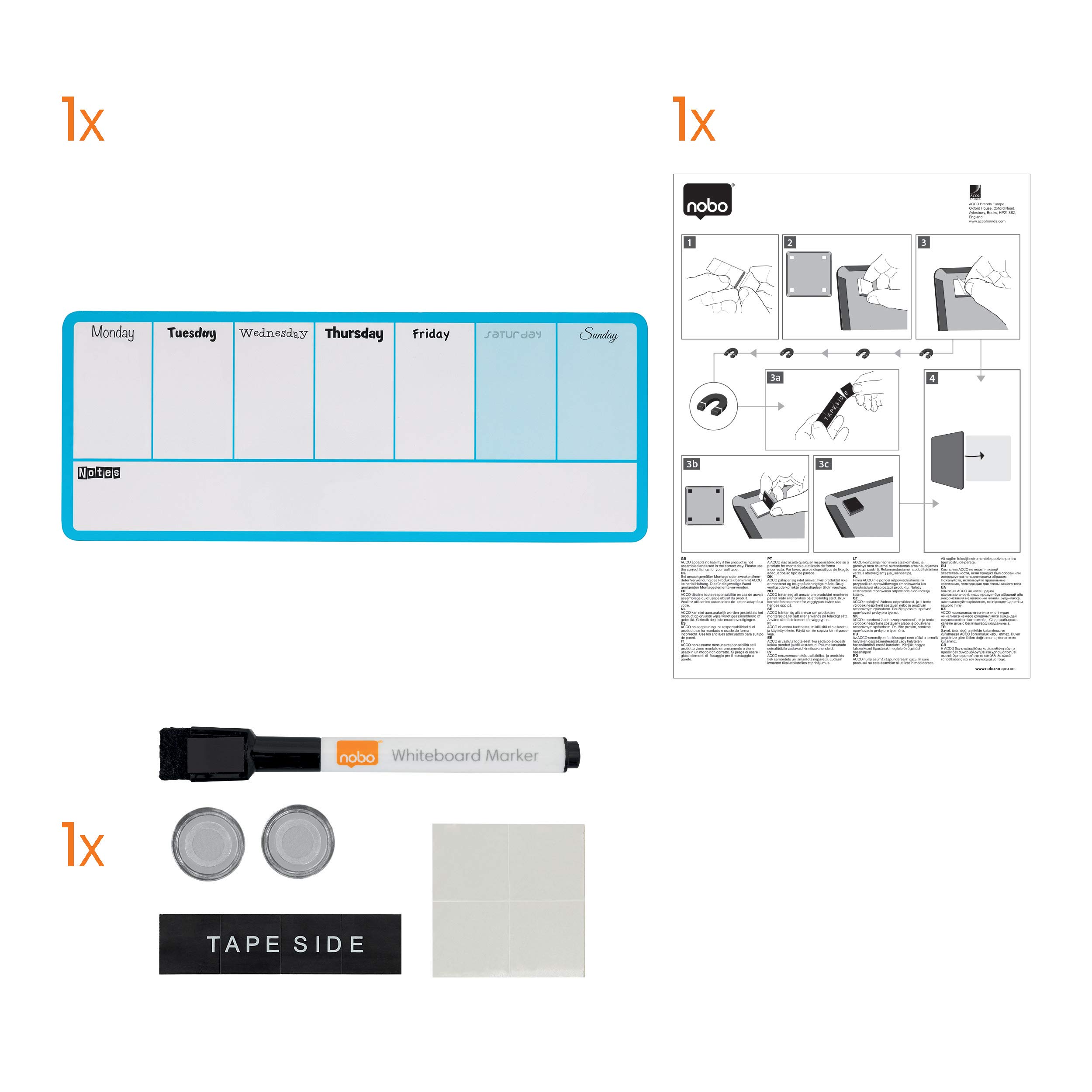 nobo-essence-mini-tableau-agenda-semainier-magn-tique-360x140-mm-bleu image 5