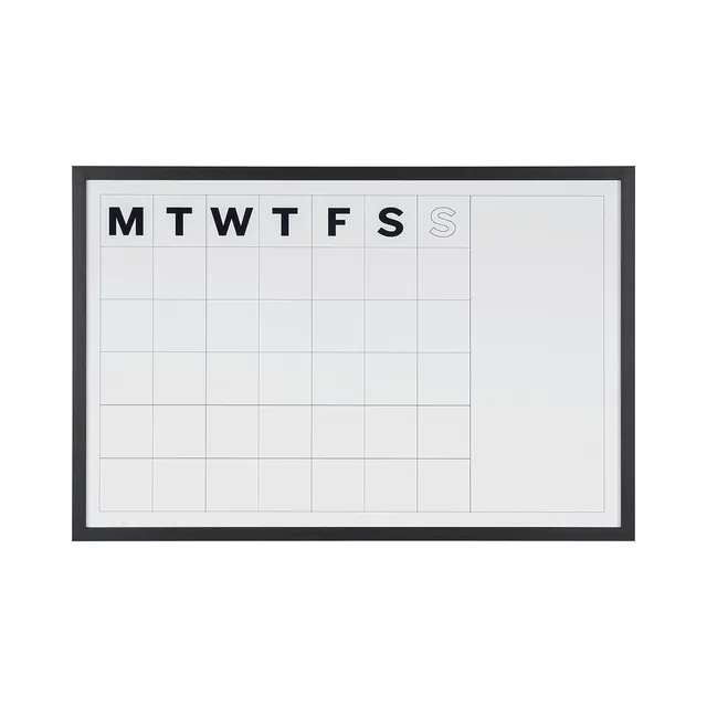 bi-office-planning-agenda-mensuel-magn-tique-tableau-90-x-60-cm-cadre-noir image 1