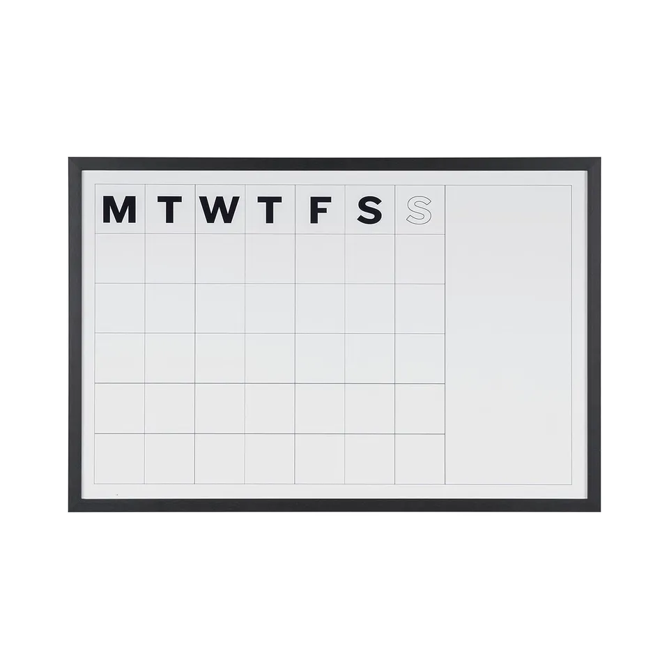 bi-office-planning-agenda-mensuel-magn-tique-tableau-90-x-60-cm-cadre-noir image 1