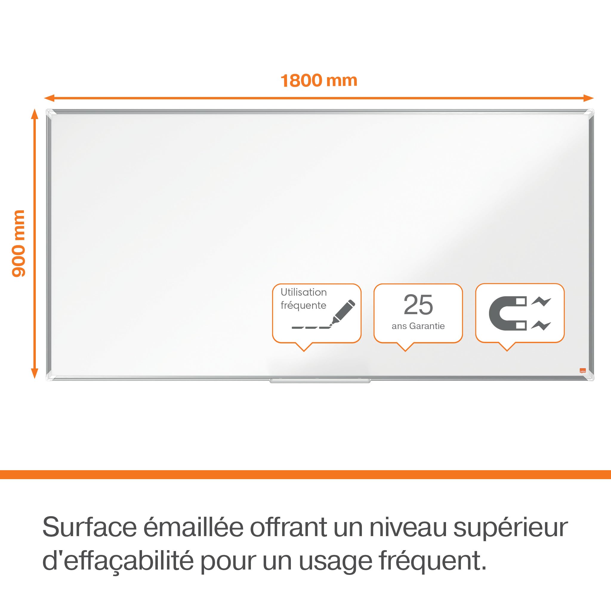 nobo-tableau-blanc-magn-tique-maill-premium-plus-1800x900-mm-cadre-aluminium-bla image 3