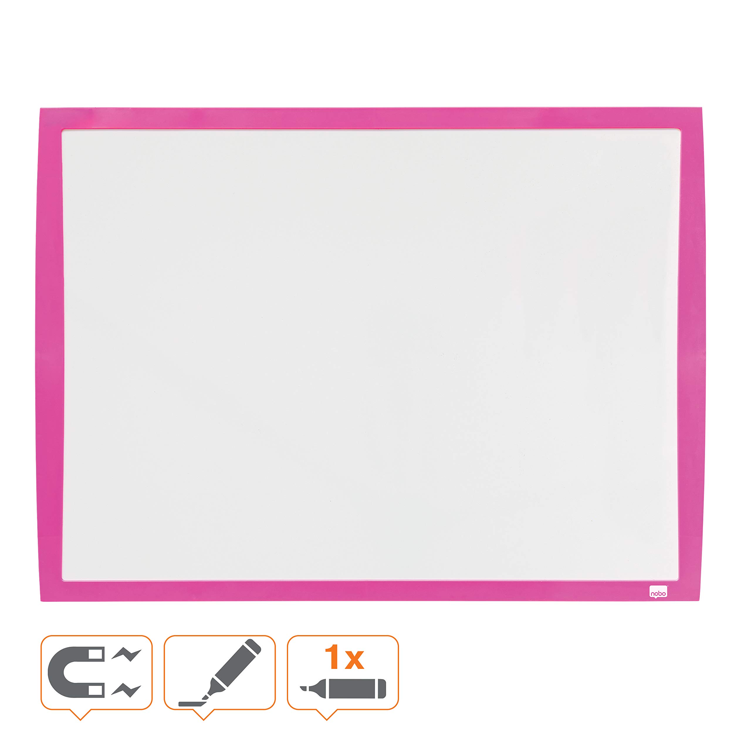 nobo-essence-petit-tableau-blanc-magn-tique-mural-cadre-rose-585x430mm-2104177 image 2