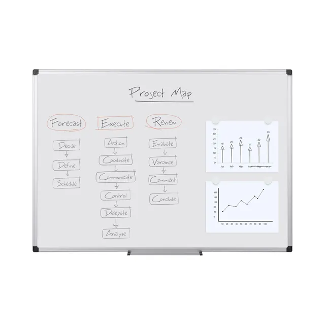 bi-office-maya-tableau-blanc-magn-tique-maill-cadre-aluminium-120-x-90-cm-blanc image 1