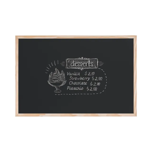 bi-office-optimum-tableau-noir-45-x-30-cm-surface-non-magn-tique-cadre-pin-natur image 1