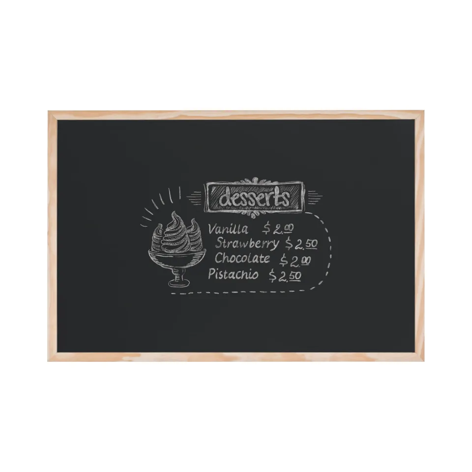 bi-office-optimum-tableau-noir-45-x-30-cm-surface-non-magn-tique-cadre-pin-natur image 1