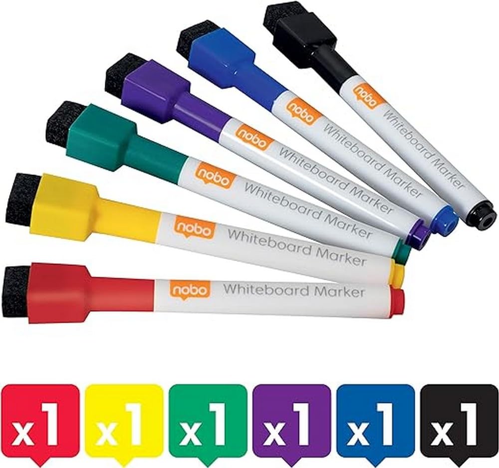 nobo-mini-marqueurs-effa-ables-sec-pour-tableau-blanc-pointe-fine-2-mm-assortime image 2