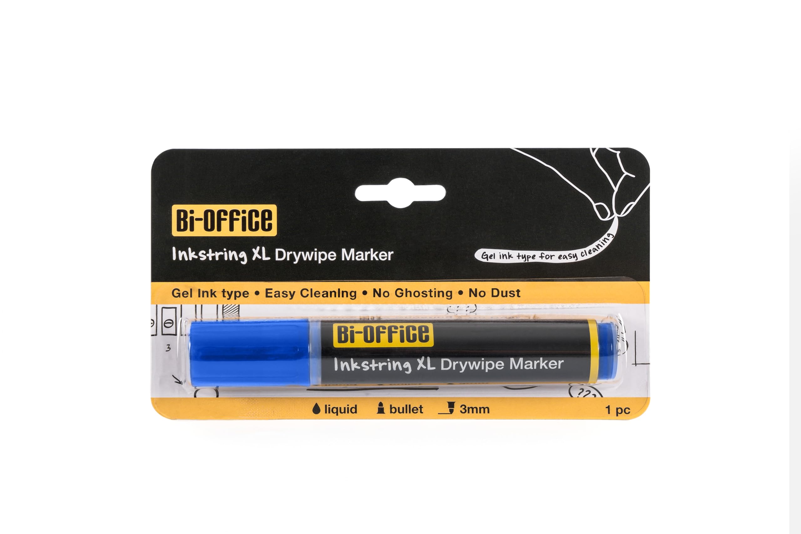 bi-office-inkstring-xl-marqueur-effa-able-encre-gel-pointe-ronde-3-mm-bleu image 2