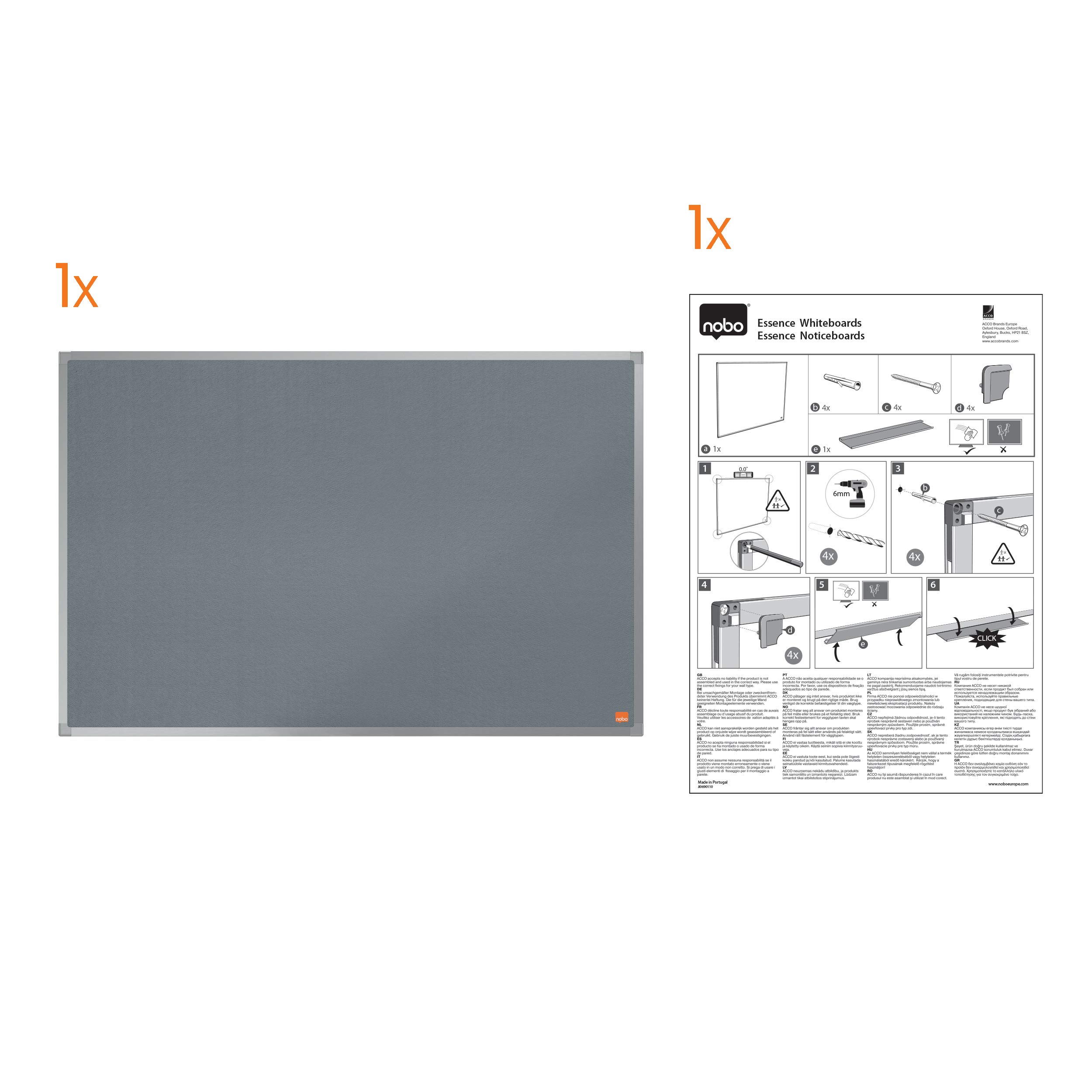 nobo-essence-tableau-d-affichage-feutre-1200-x-1200-mm-cadre-aluminium-gris-1915 image 5