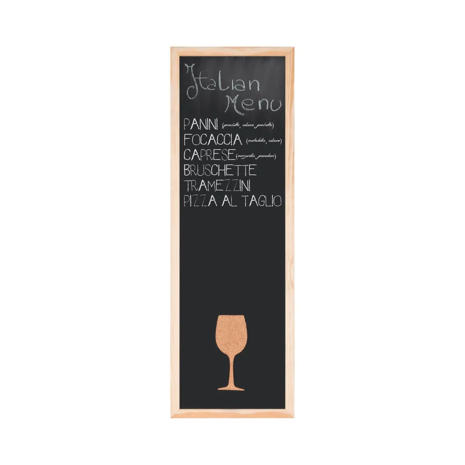bi-office-back2chalk-vino-tableau-craie-noir-20-x-60-cm-cadre-en-pin image 1