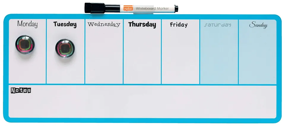 nobo-essence-mini-tableau-agenda-semainier-magn-tique-360x140-mm-bleu image 1