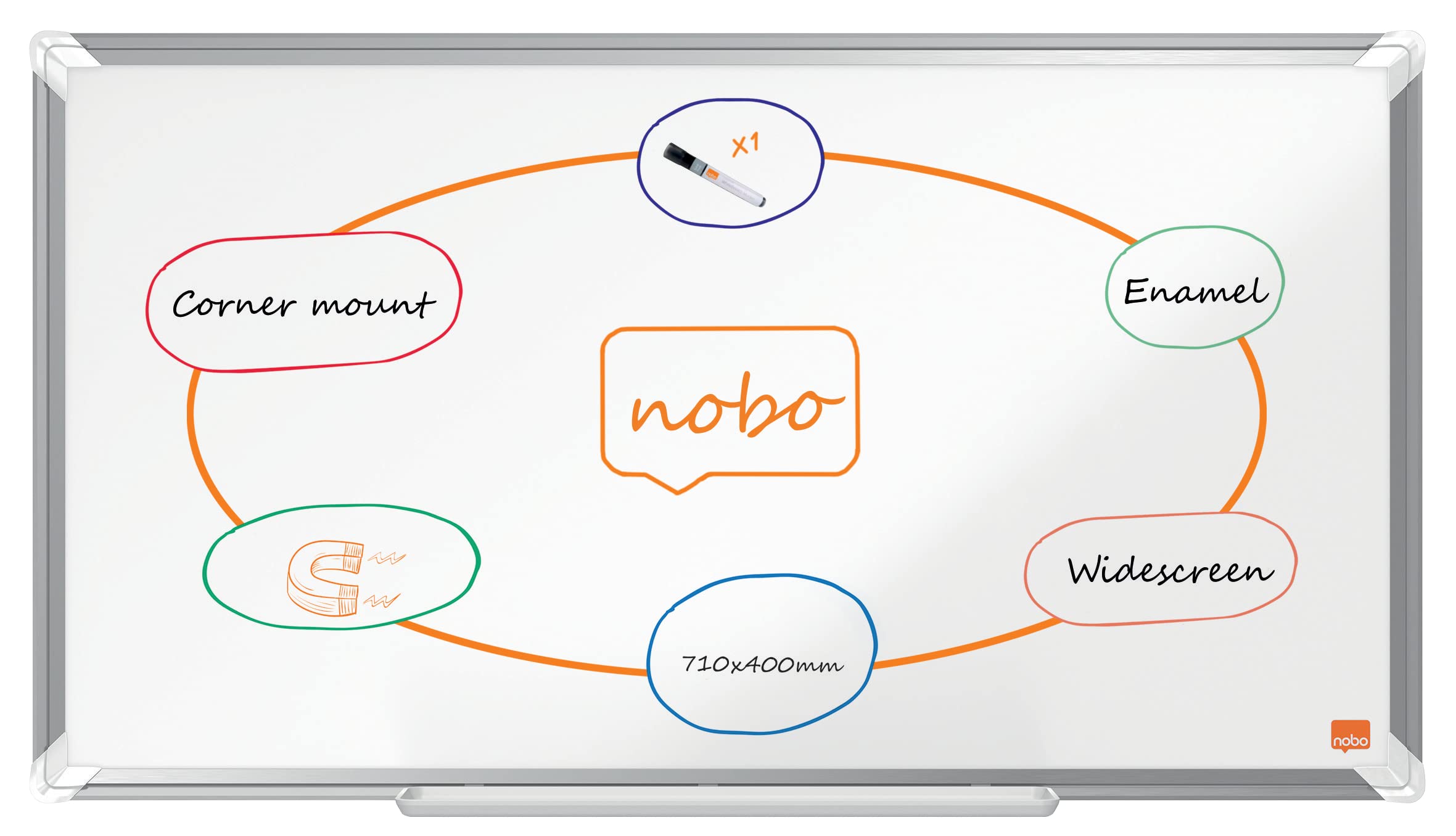 nobo-premium-plus-tableau-blanc-magn-tique-maill-710-x-400-mm-blanc image 1