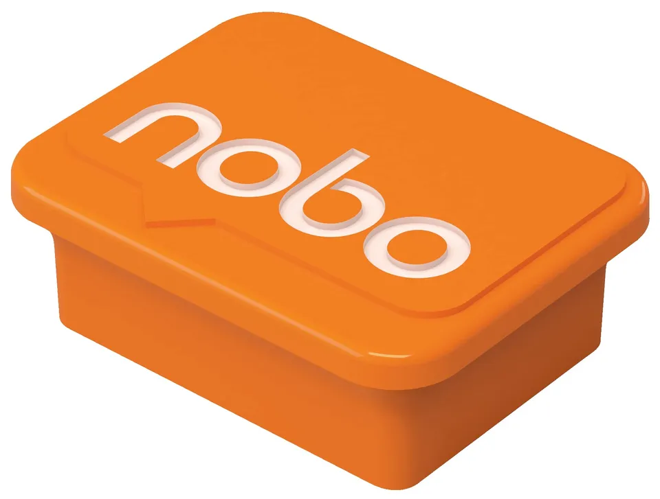 nobo-aimants-plastique-pour-tableau-blanc-18-x-22-mm-lot-de-4-orange-1905327 image 1