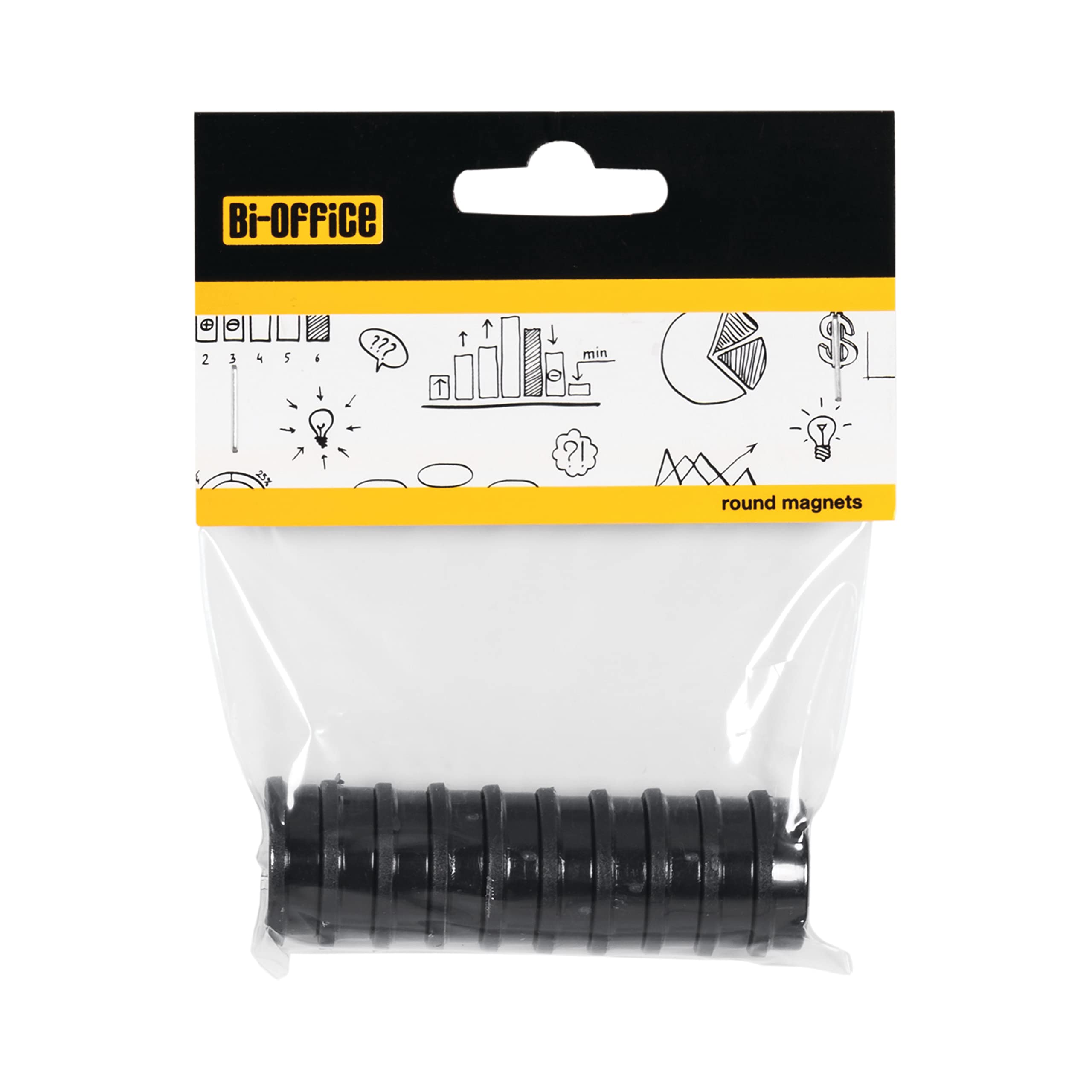 bi-office-lot-de-10-aimants-ronds-25-mm-noirs-pour-tableau-blanc image 2