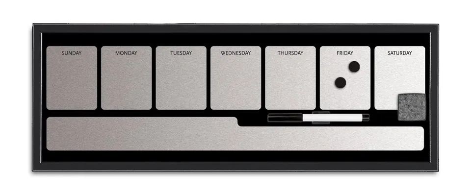 bi-office-maya-tableau-planning-semainier-horizontal-60-x-20-cm-cadre-noir image 1