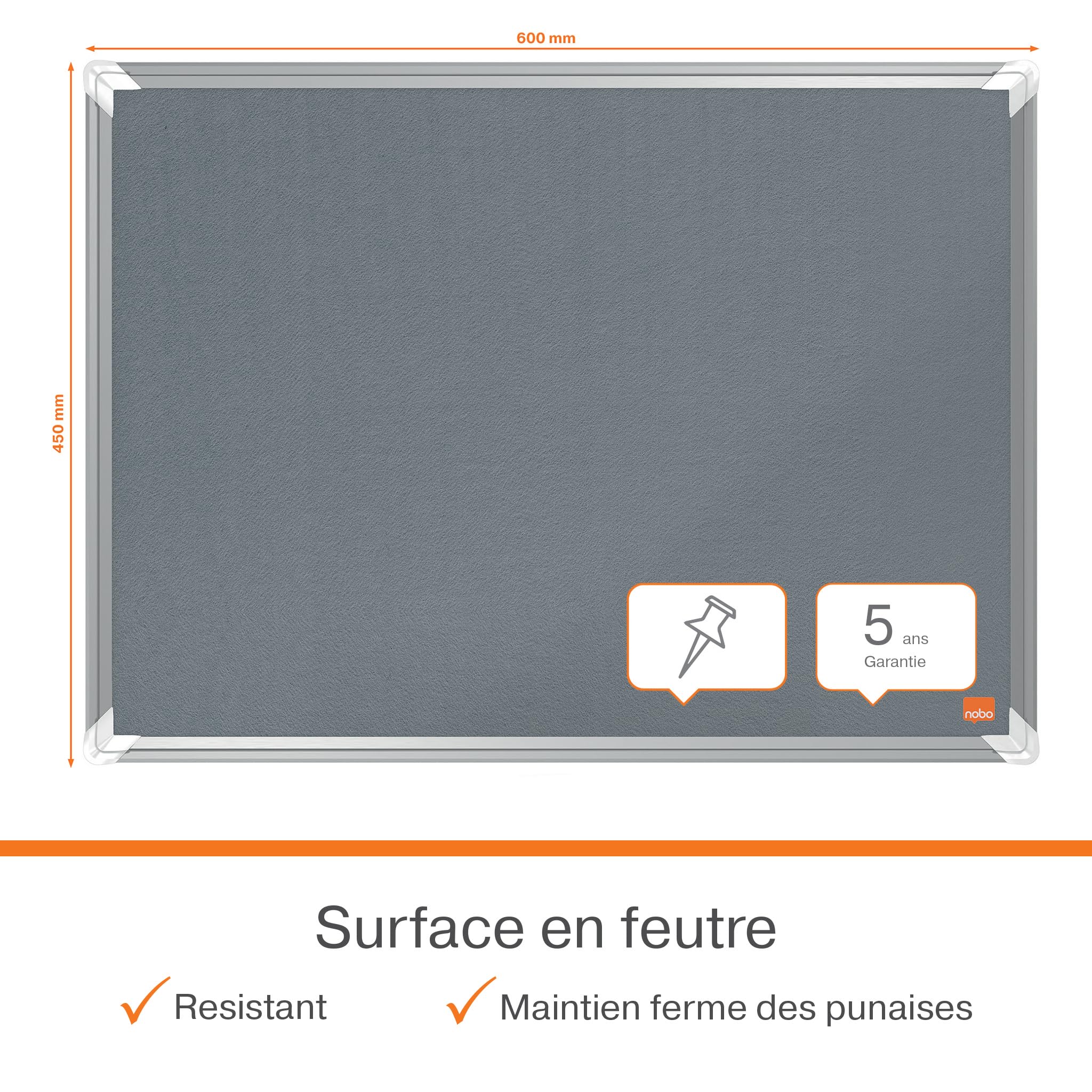 nobo-premium-plus-tableau-d-affichage-en-feutre-600-x-450-mm-cadre-aluminium-mon image 3