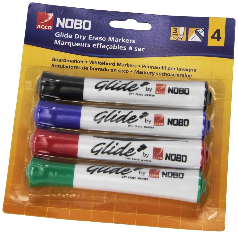 nobo-glide-marqueurs-effa-ables-tableau-blanc-pointe-ogive-2mm-lot-de-4-1902096 image 1