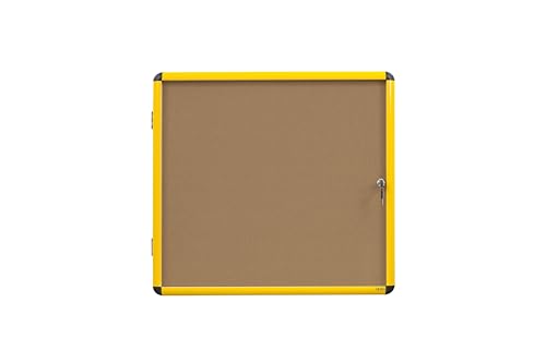 bi-office-vitrine-d-int-rieur-aluminium-jaune-4x-a4-fond-li-ge image 4