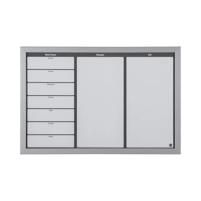 bi-office-maya-tableau-planning-hebdomadaire-magn-tique-60-x-40-cm-cadre-gris image 1