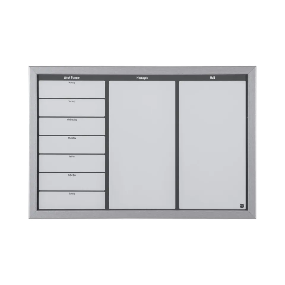 bi-office-maya-tableau-planning-hebdomadaire-magn-tique-60-x-40-cm-cadre-gris image 1
