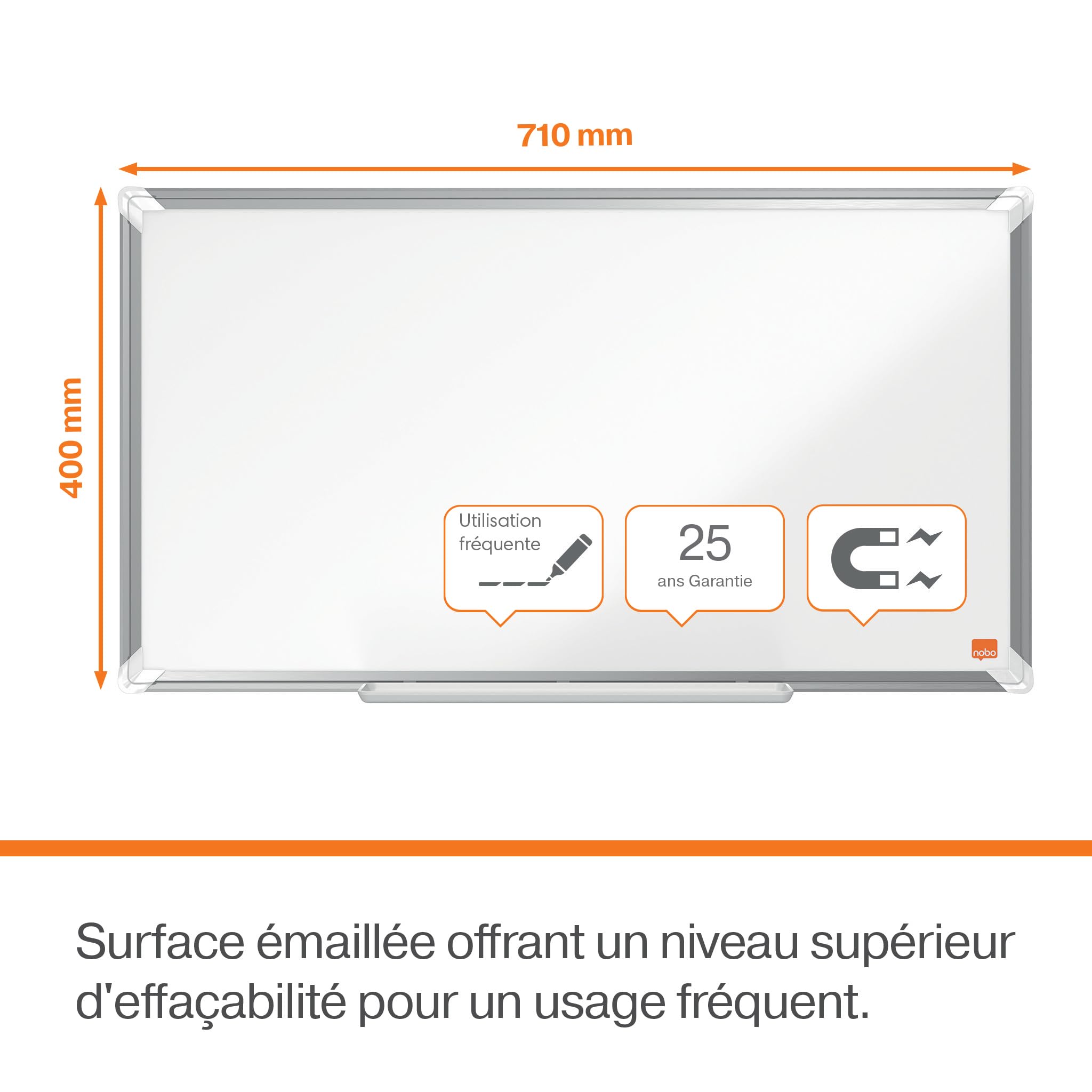 nobo-premium-plus-tableau-blanc-magn-tique-maill-710-x-400-mm-blanc image 3