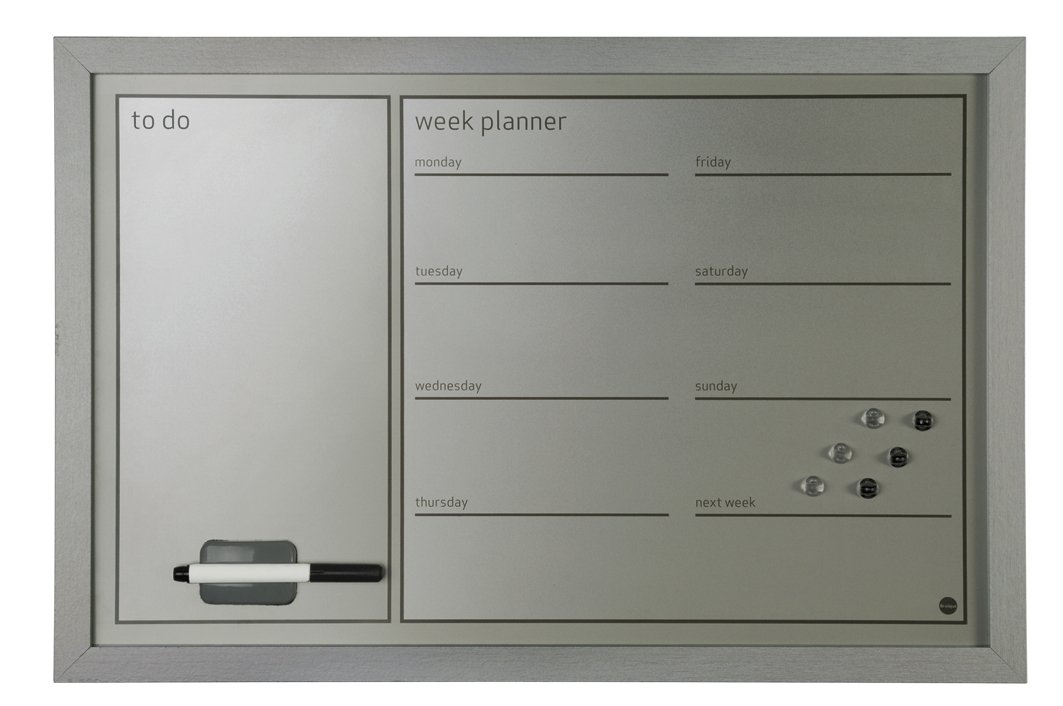 bi-office-maya-tableau-planning-hebdomadaire-gris-60-x-40-cm-magn-tique image 1
