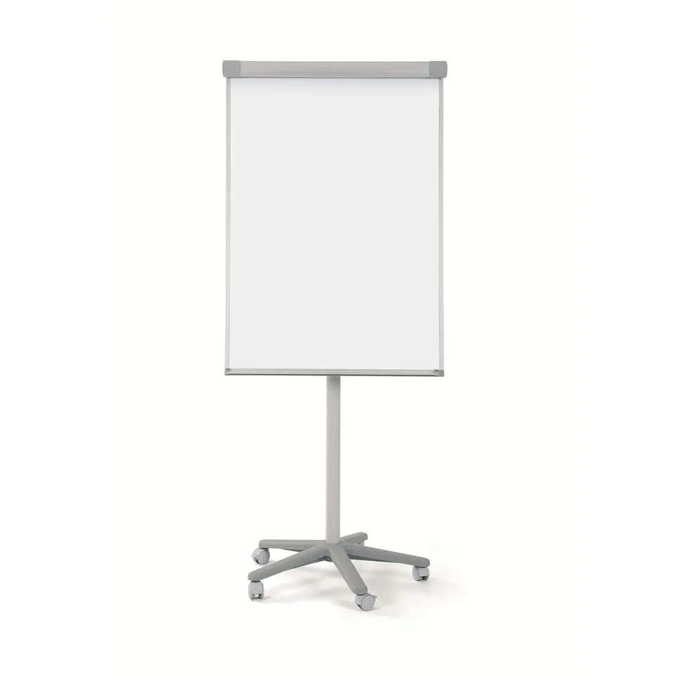 bi-office-chevalet-de-conf-rence-mobile-magn-tique-70x100-cm-cadre-aluminium-gri image 1