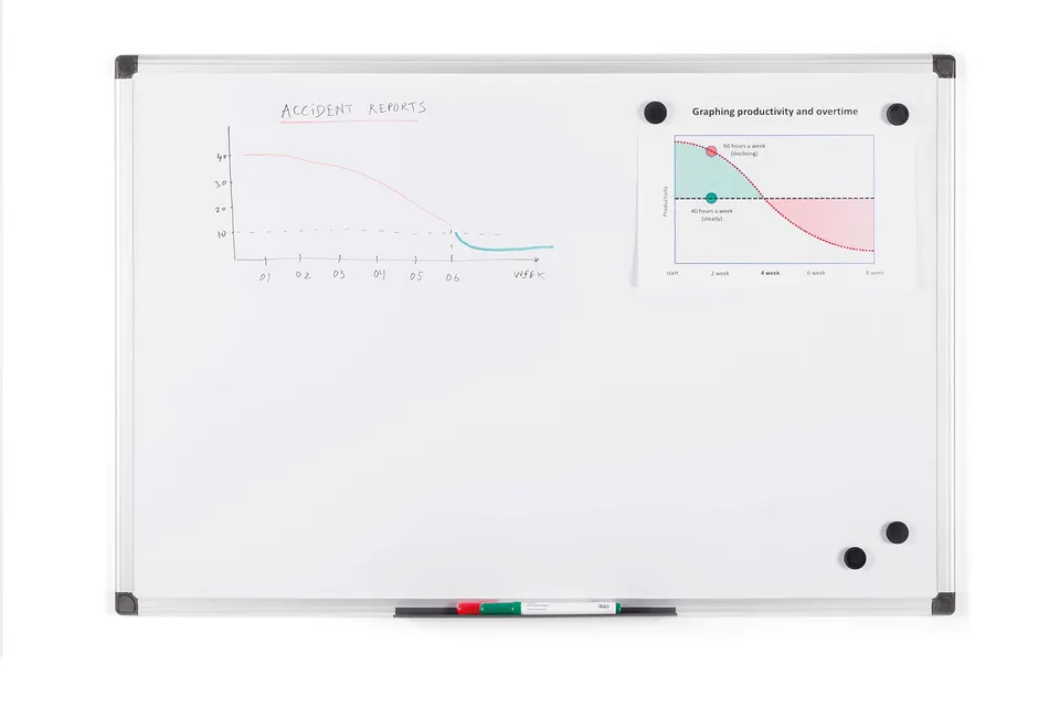 bi-office-maya-tableau-blanc-magn-tique-cadre-aluminium-60-x-45-cm image 1