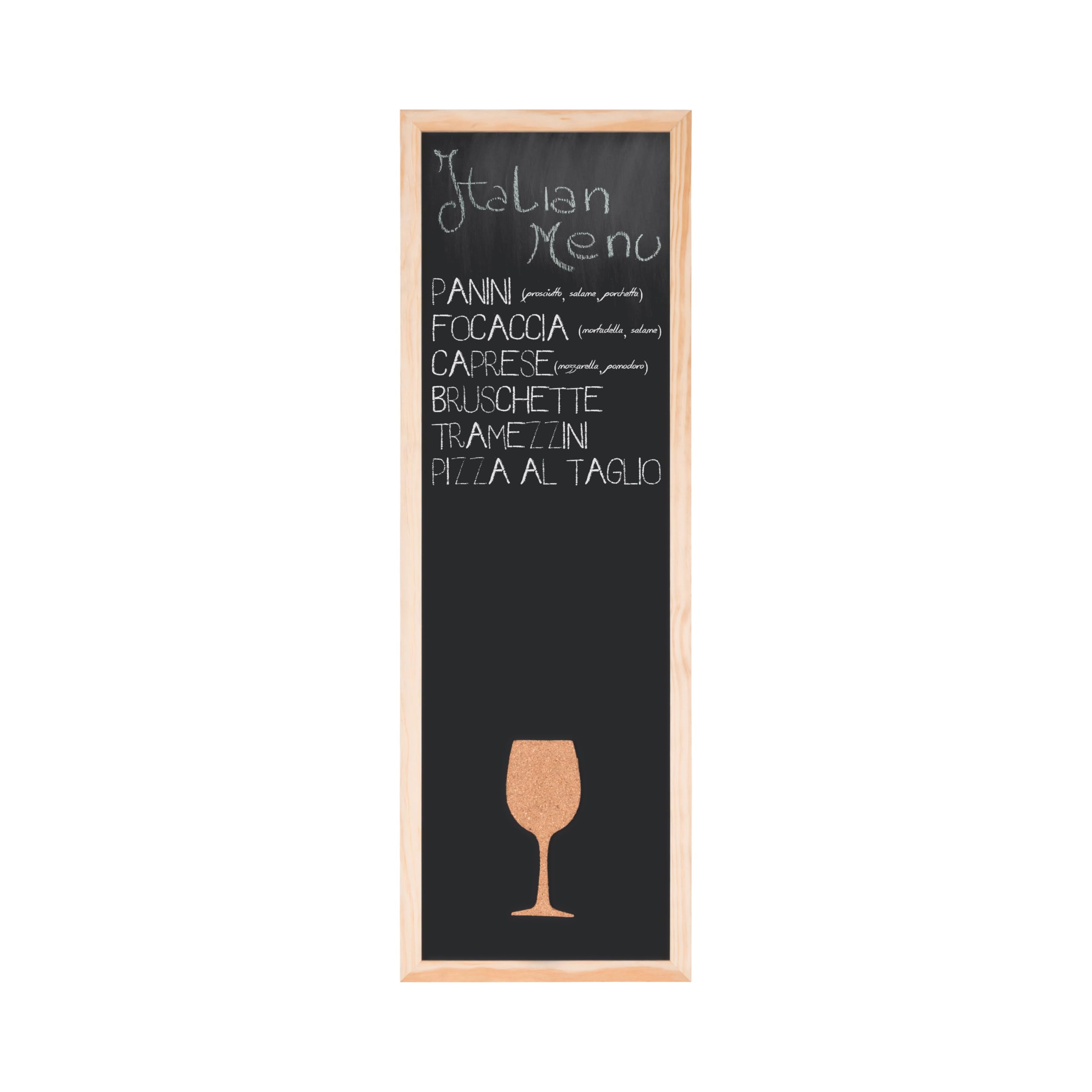 bi-office-back2chalk-vino-tableau-craie-noir-20-x-60-cm-cadre-en-pin image 1