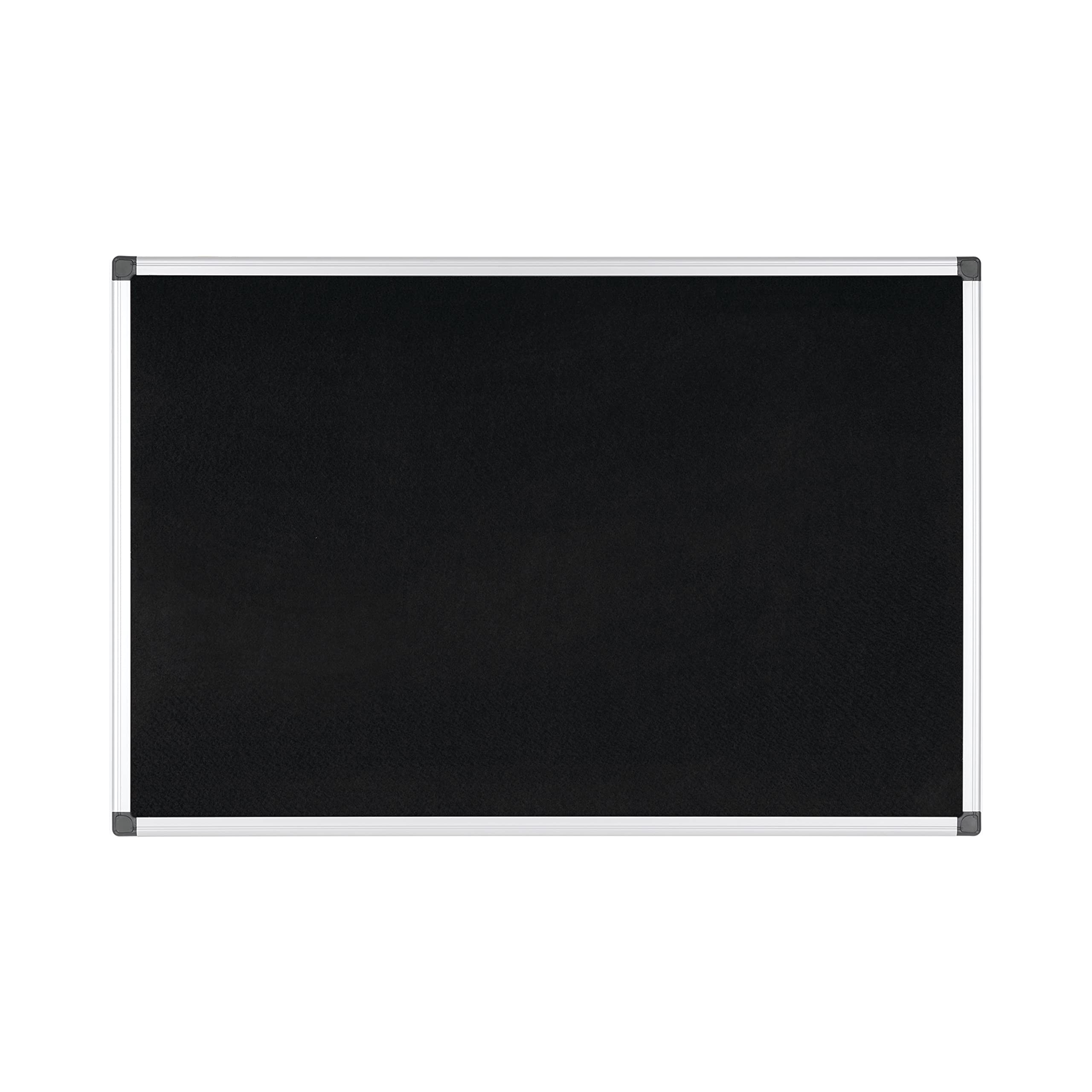 bi-office-maya-tableau-d-affichage-feutre-noir-90-x-60-cm-cadre-aluminium image 1