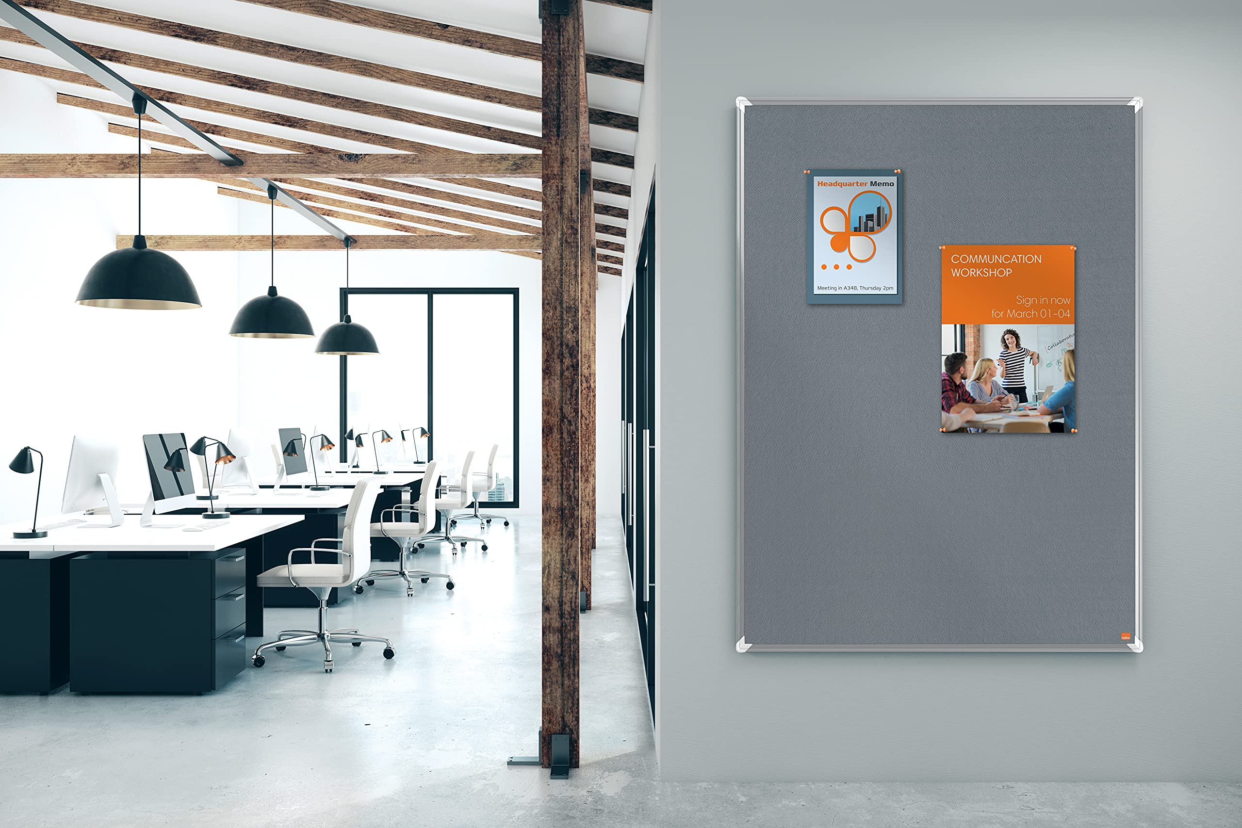 nobo-premium-plus-tableau-d-affichage-feutre-gris-1800x1200mm-1915199 image 7