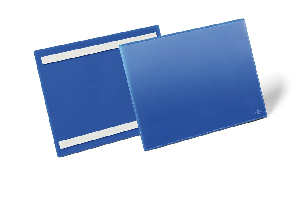 durable-duraplus-pochette-porte-tiquette-adh-sive-a4-paysage-bleu-fonc-bo-te-de- image 1