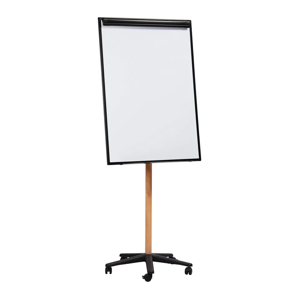 bi-office-essence-chevalet-de-conf-rence-mobile-magn-tique-cadre-alu-noir-et-boi image 1