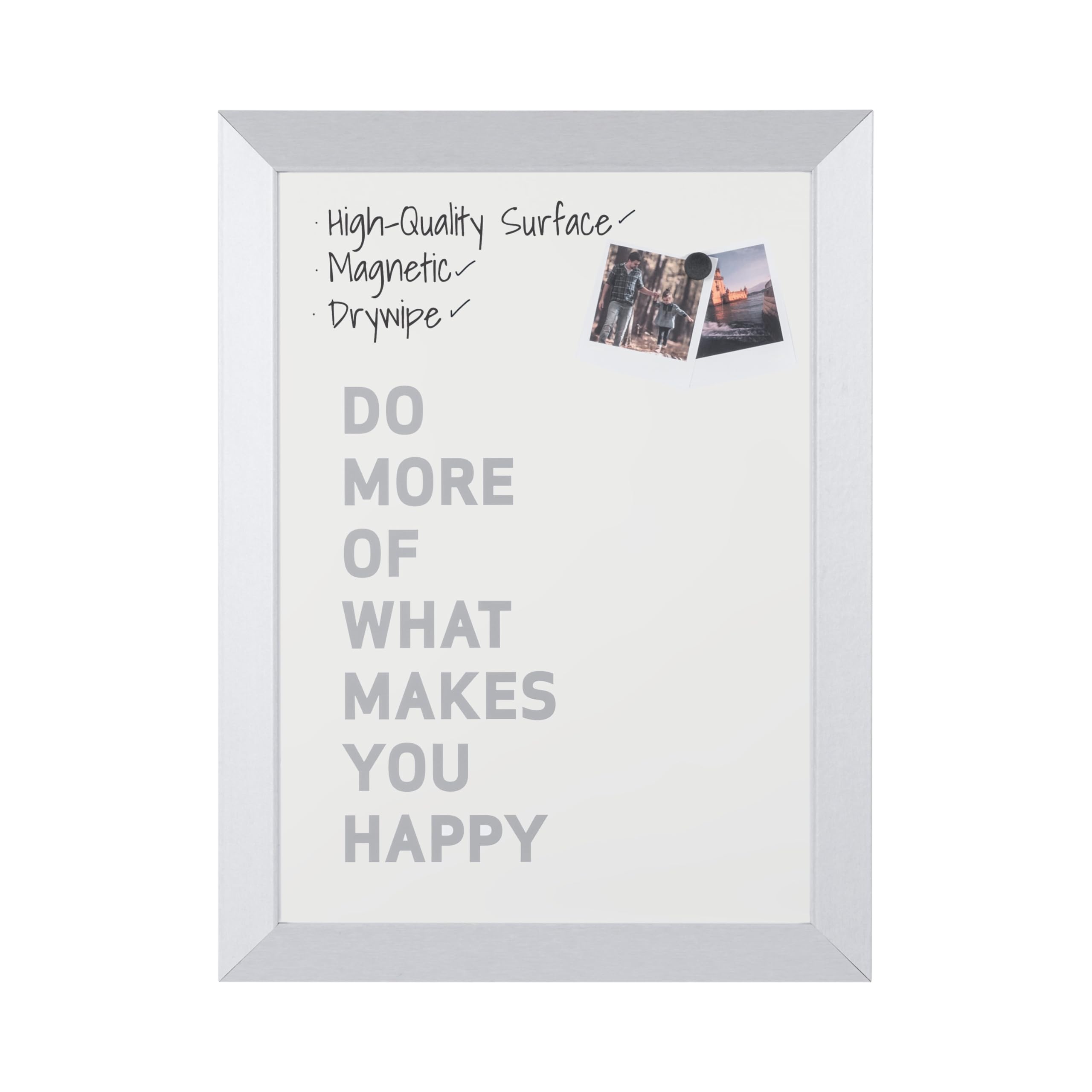 bi-office-tableau-blanc-kamashi-45x60-cm-magn-tique-effa-able-cadre-mdf-argent image 1