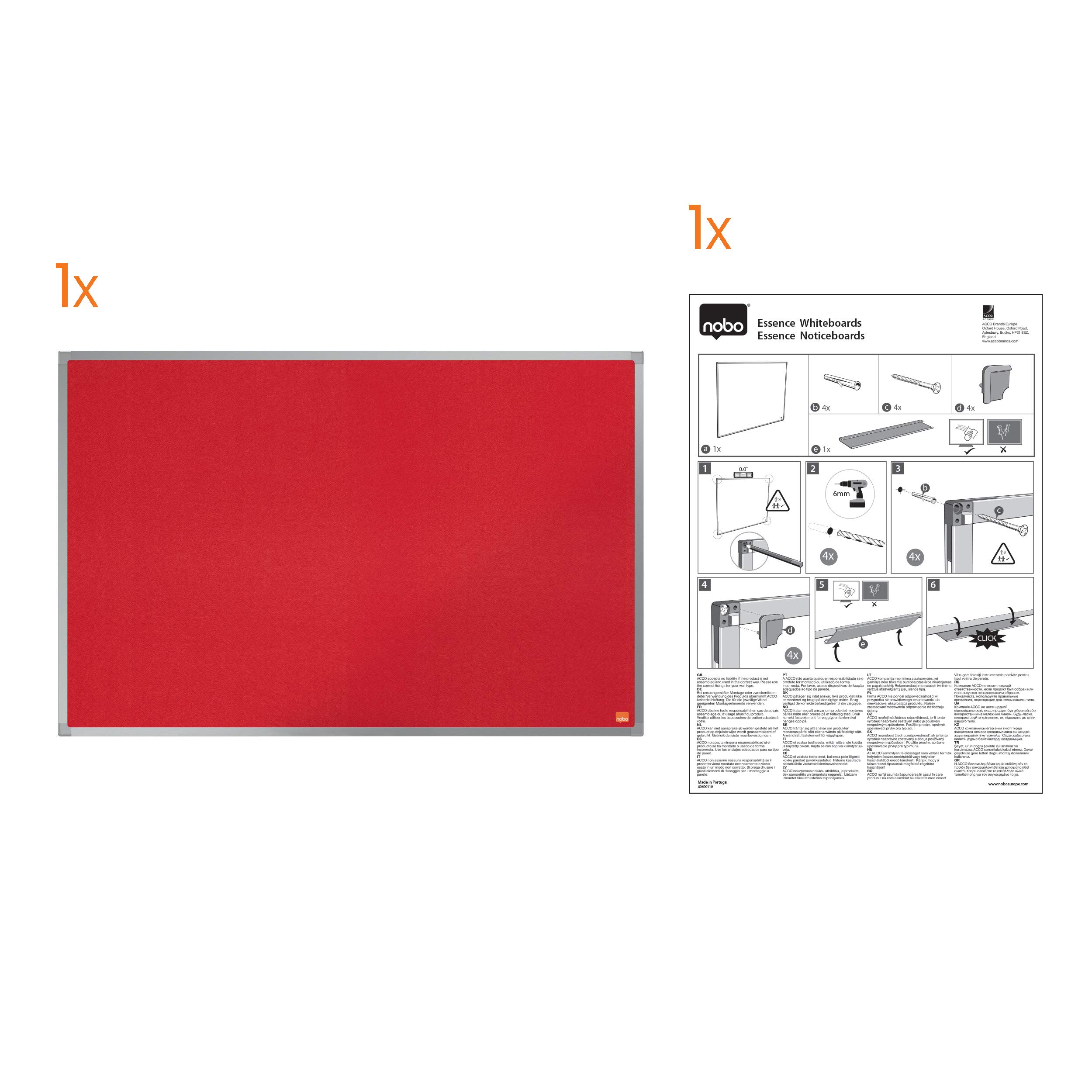 nobo-essence-tableau-d-affichage-feutre-1200x900-mm-cadre-aluminium-rouge image 5
