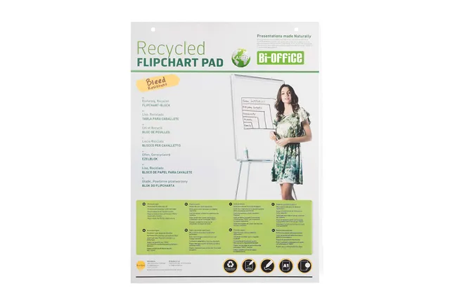 bi-office-earth-lot-de-5-blocs-papier-recycl-chevalet-conf-rence-a1-20-feuilles- image 1
