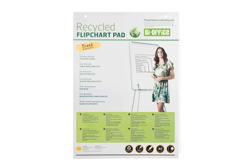 bi-office-earth-lot-de-5-blocs-papier-recycl-chevalet-conf-rence-a1-20-feuilles- image 1