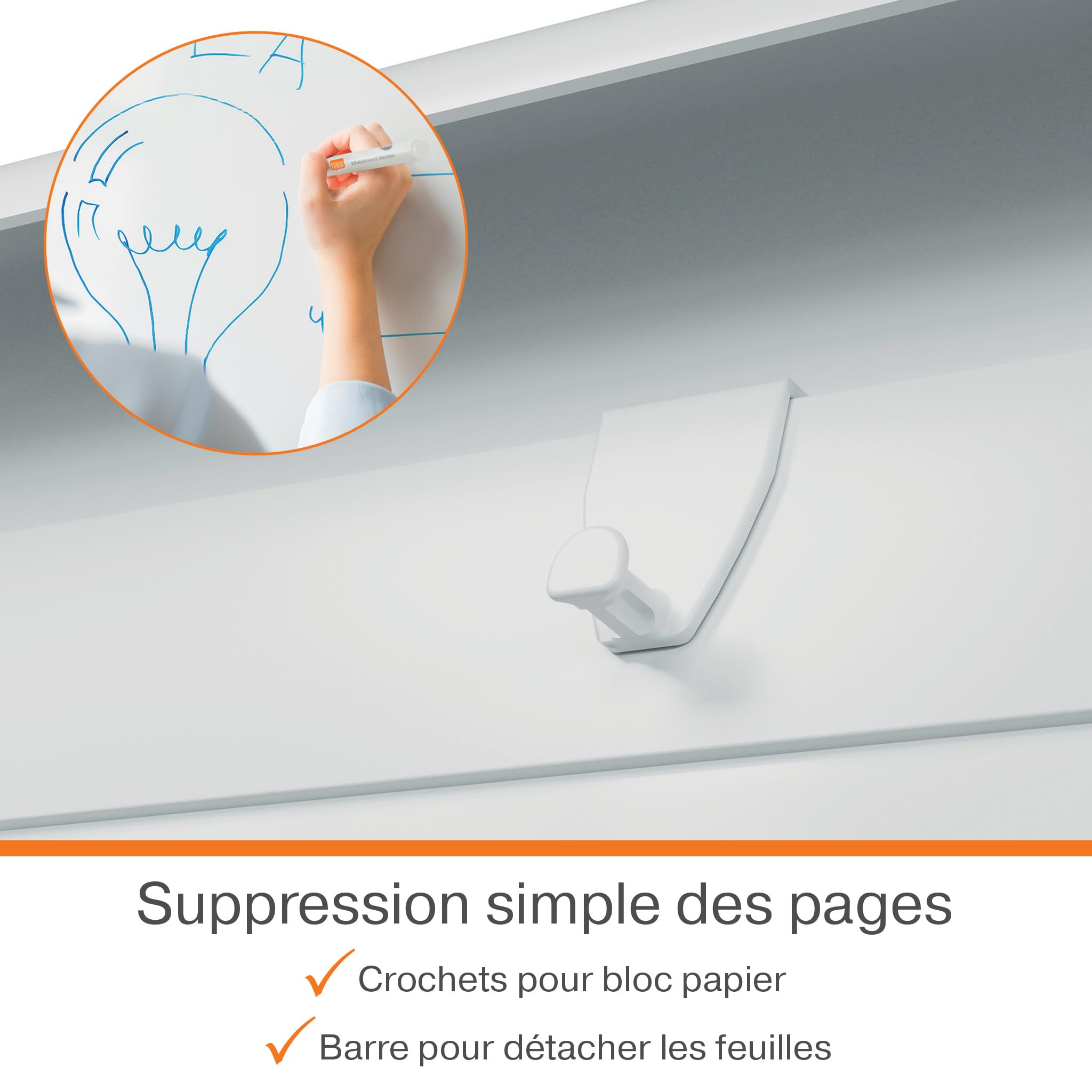 nobo-premium-plus-chevalet-tableau-blanc-magn-tique-mobile-sur-roulettes-crochet image 6