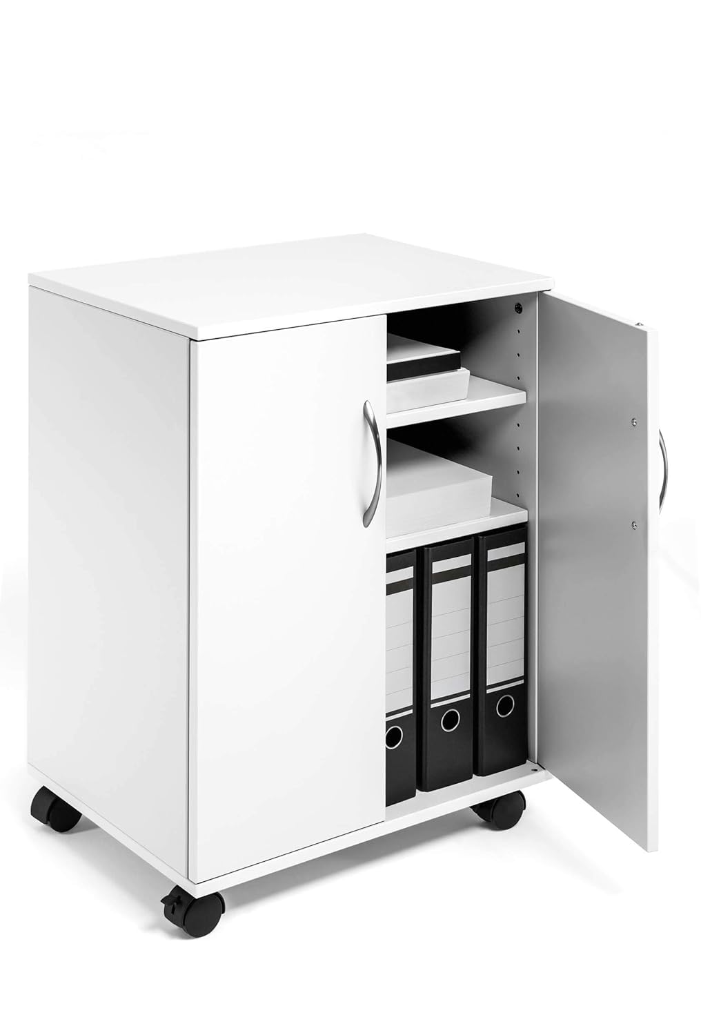 durable-chariot-caisson-multifonctionnel-ferm-2-portes-blanc-528-x-737-x-400-mm image 1